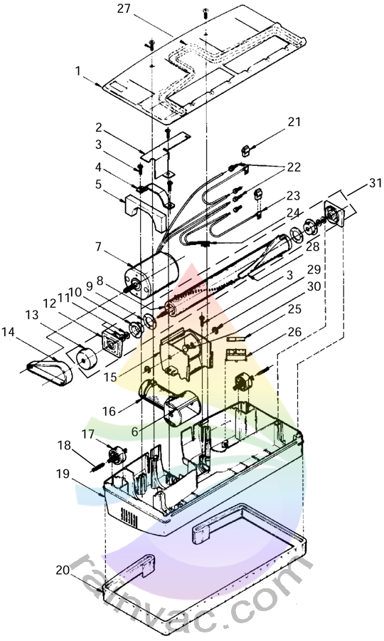 Rainbow Power Nozzle Model R-1650C / R-1650A Internal View