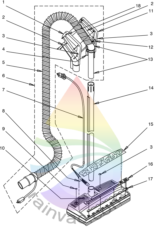 Rainbow Vacuum Power Nozzle R-4375C External View Parts