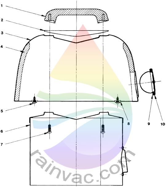 Rainbow Vacuum Model D2A / D2 / D Cap Assembly Parts