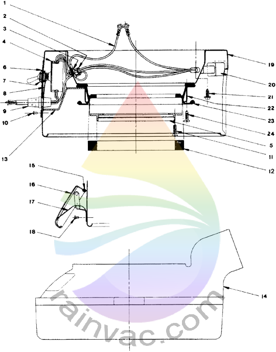 Rainbow Vacuum Model D2A / D2 / D Main Housing Parts