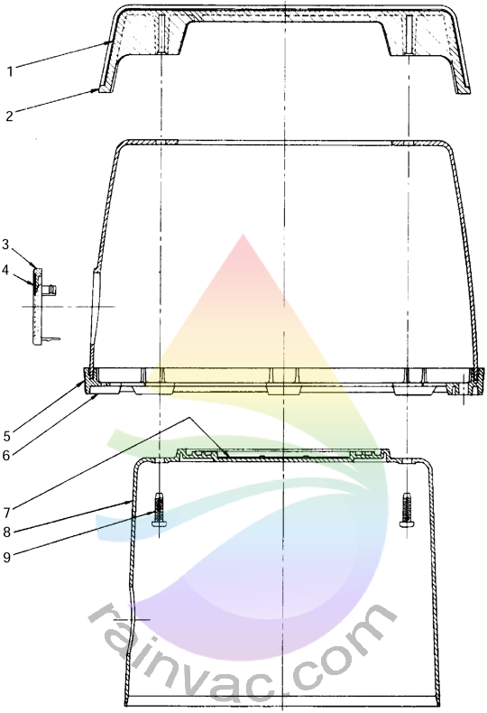 Rainbow Vacuum Model D3C / D3A Cap Assembly Parts