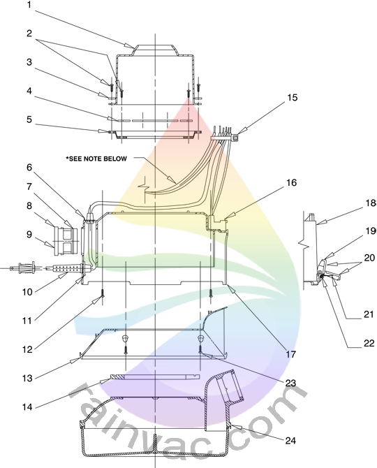 Rainbow Vacuum Model D4C and SE Series Main Housing Parts