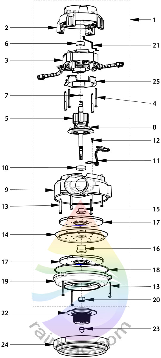 Rainbow Vacuum E2 Type 12 Silver Series v2 Motor Parts