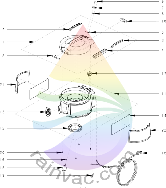 Rainbow Vacuum E-2 (e SERIES™) Version 2 Cap Assembly Parts