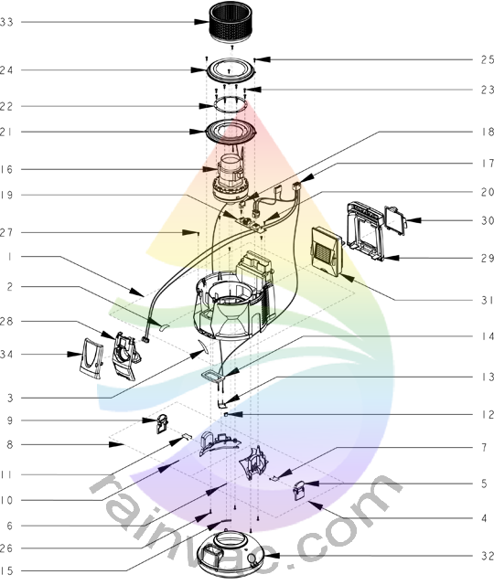 Rainbow Vacuum E-2 (e SERIES™) Version 2 Main Housing Parts