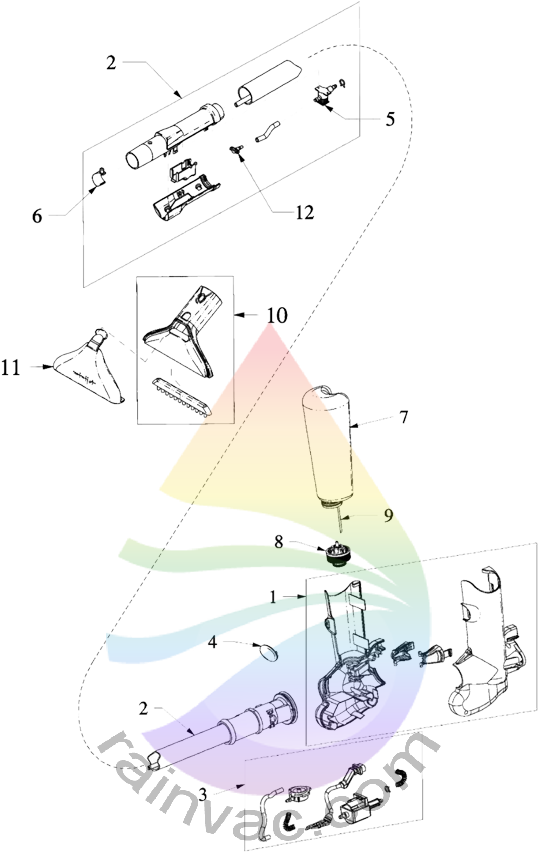 Rainbow Vacuum MiniJet Model MJ-12 Carpet Cleaner Parts
