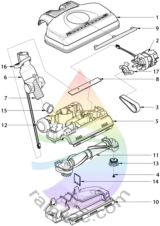 Rainbow Vacuum Power Nozzle Model PN-12 Version 1 Parts