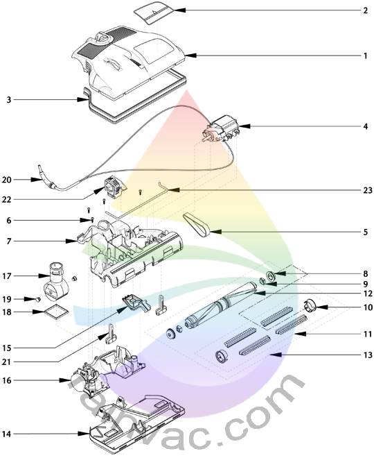 Rainbow Vacuum Power Nozzle PN-2E v4 Complete Assembly Parts