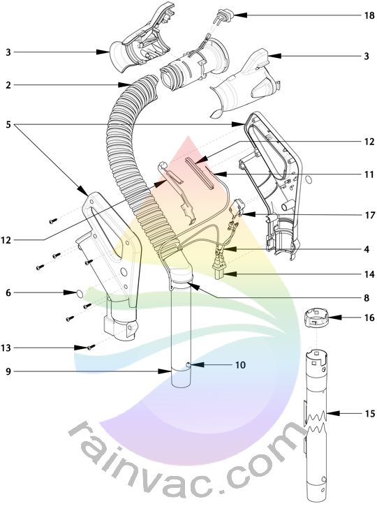 Rainbow Vacuum Power Nozzle PN-2E v2 Electric Hose Parts