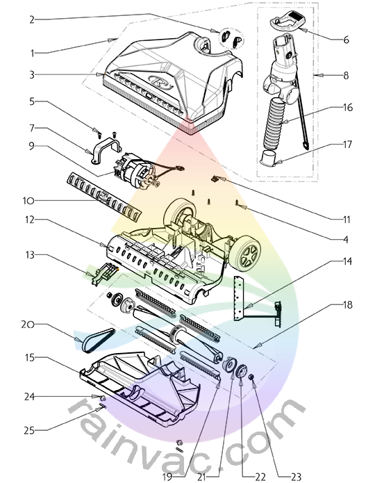 Rainbow Vacuum Power Nozzle PN3 SRX Series Version 1 Parts