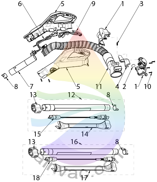 Rainbow Vacuum SRX Hose - Wand Parts